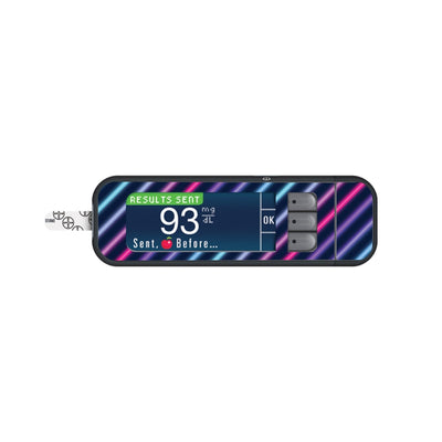 Neon Stripes Sticker for Bayer Contour Next Glucometer Neon Stripes Sticker for Bayer Contour Next Glucometer