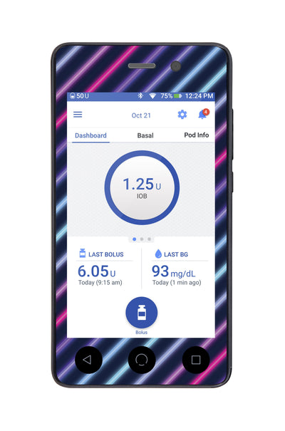Neon Stripes Sticker for Omnipod DASH® PDM – Pump Peelz Neon Stripes Sticker for Omnipod DASH® PDM – Pump Peelz