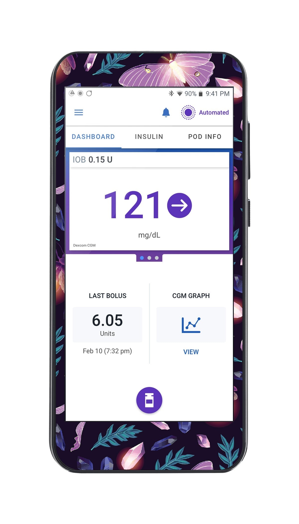 Night Garden Sticker for Omnipod® 5 Controller – Pump Peelz Night Garden Sticker for Omnipod® 5 Controller – Pump Peelz