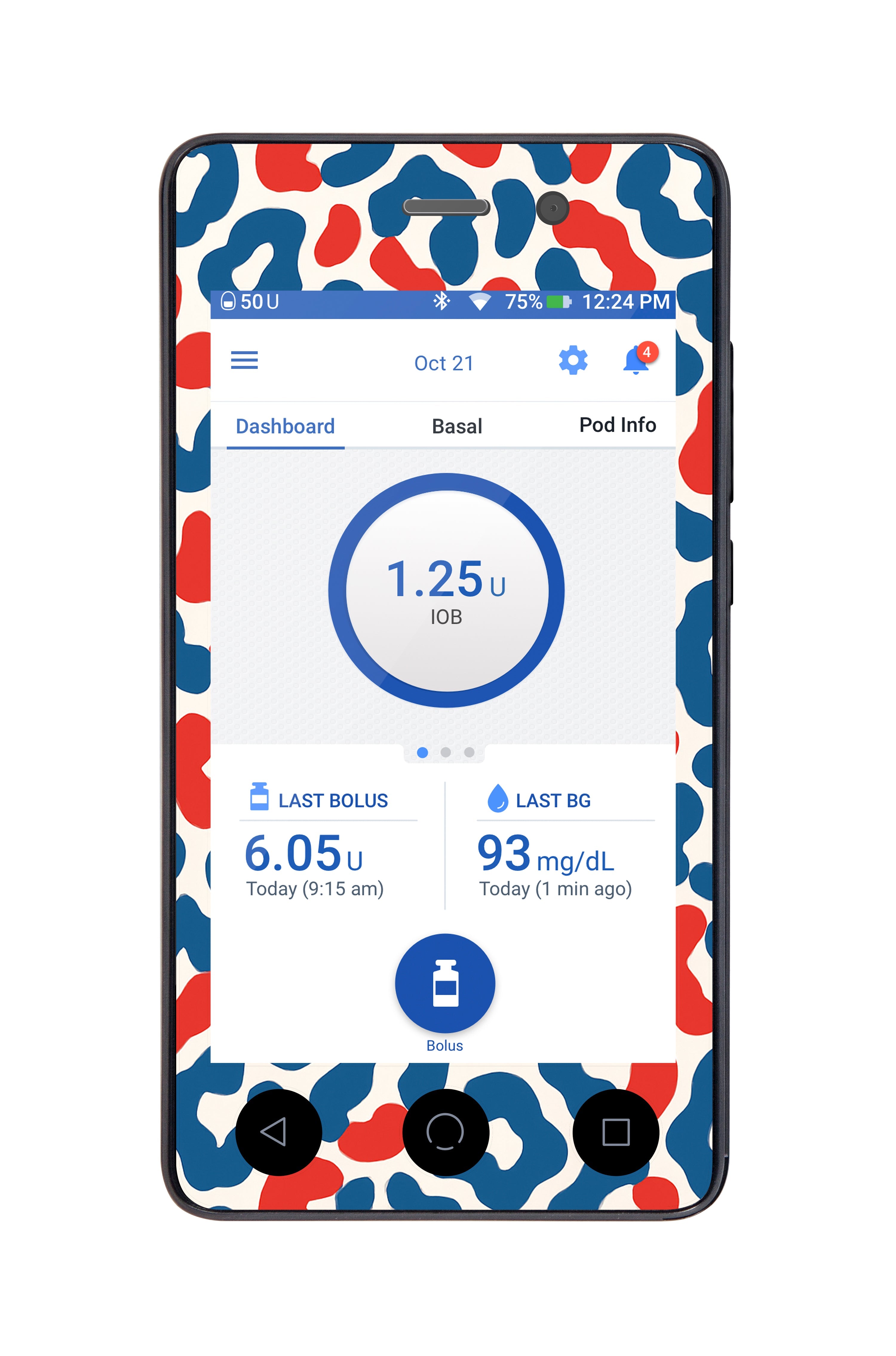 Freedom Fur Sticker for Omnipod DASH® PDM – Pump Peelz Freedom Fur Sticker for Omnipod DASH® PDM – Pump Peelz