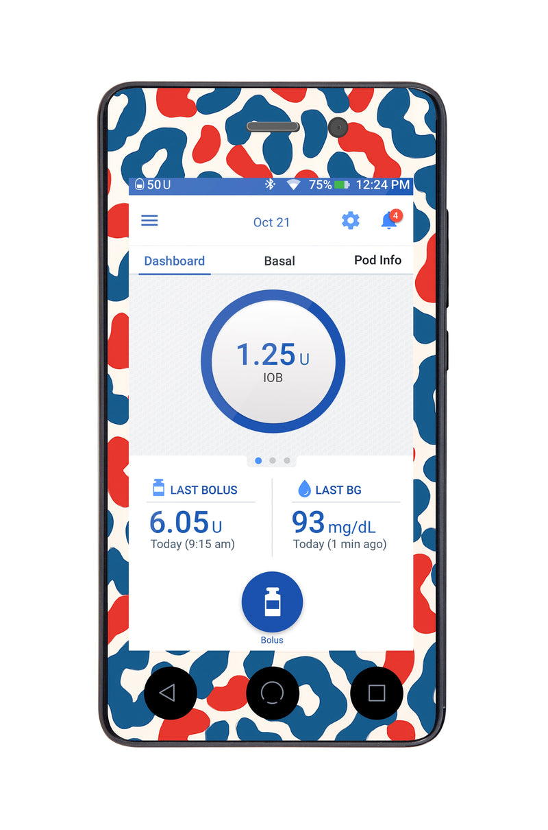 Freedom Fur Sticker for Omnipod DASH® PDM – Pump Peelz Freedom Fur Sticker for Omnipod DASH® PDM – Pump Peelz