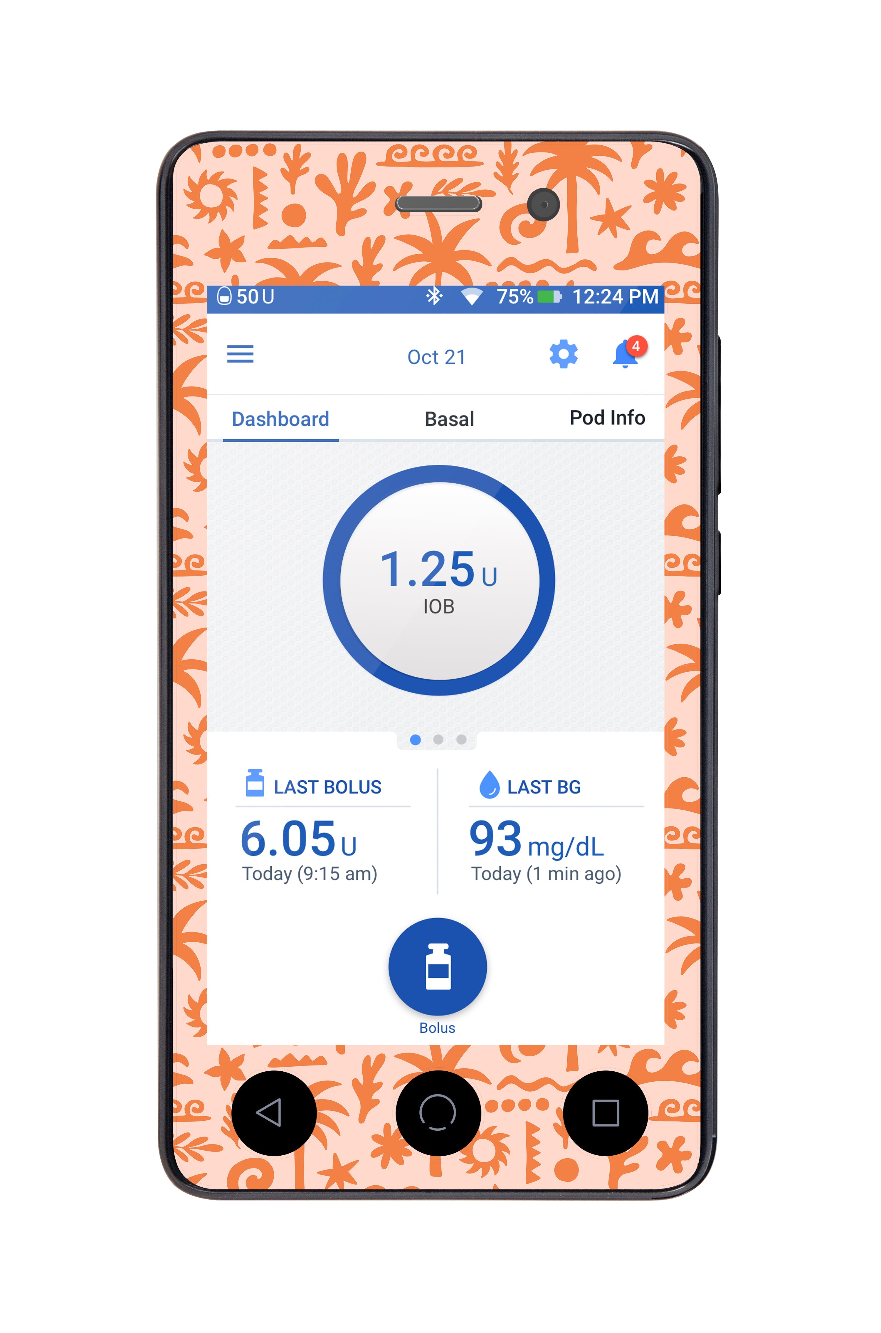 Terracotta Tides Sticker for Omnipod DASH® PDM – Pump Peelz Terracotta Tides Sticker for Omnipod DASH® PDM – Pump Peelz