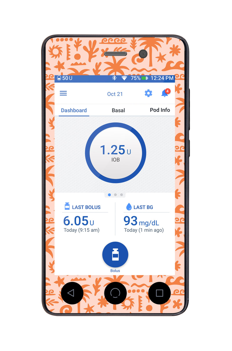 Terracotta Tides Sticker for Omnipod DASH® PDM – Pump Peelz Terracotta Tides Sticker for Omnipod DASH® PDM – Pump Peelz