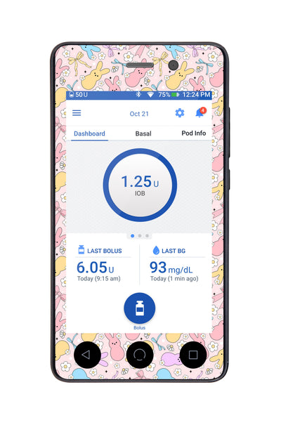 Hoppy Spring Sticker for Omnipod DASH ® PDM – Pump Peelz Hoppy Spring Sticker for Omnipod DASH ® PDM – Pump Peelz
