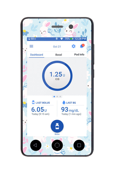 Sweet Bunnies Sticker for Omnipod DASH ® PDM – Pump Peelz Sweet Bunnies Sticker for Omnipod DASH ® PDM – Pump Peelz
