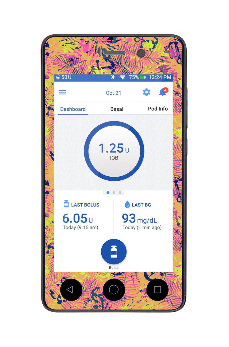 Electric Island Sticker for Omnipod DASH® PDM – Pump Peelz Electric Island Sticker for Omnipod DASH® PDM – Pump Peelz