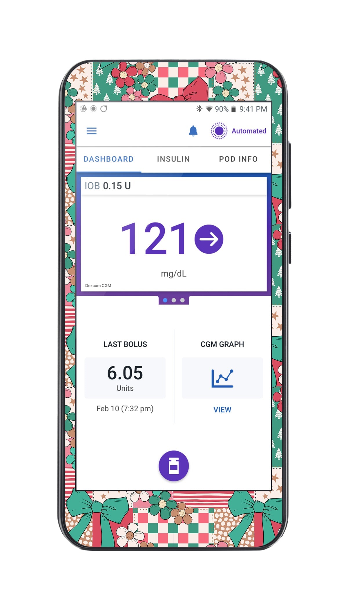 Merry Coquette Sticker for Omnipod® 5 Controller – Pump Peelz Merry Coquette Sticker for Omnipod® 5 Controller – Pump Peelz