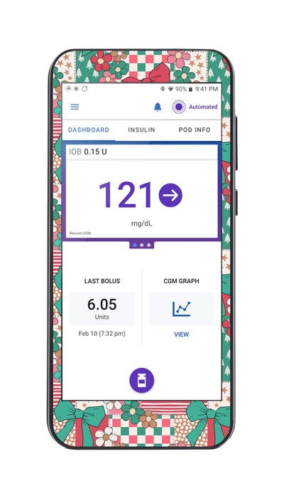Merry Coquette Sticker for Omnipod® 5 Controller – Pump Peelz Merry Coquette Sticker for Omnipod® 5 Controller – Pump Peelz