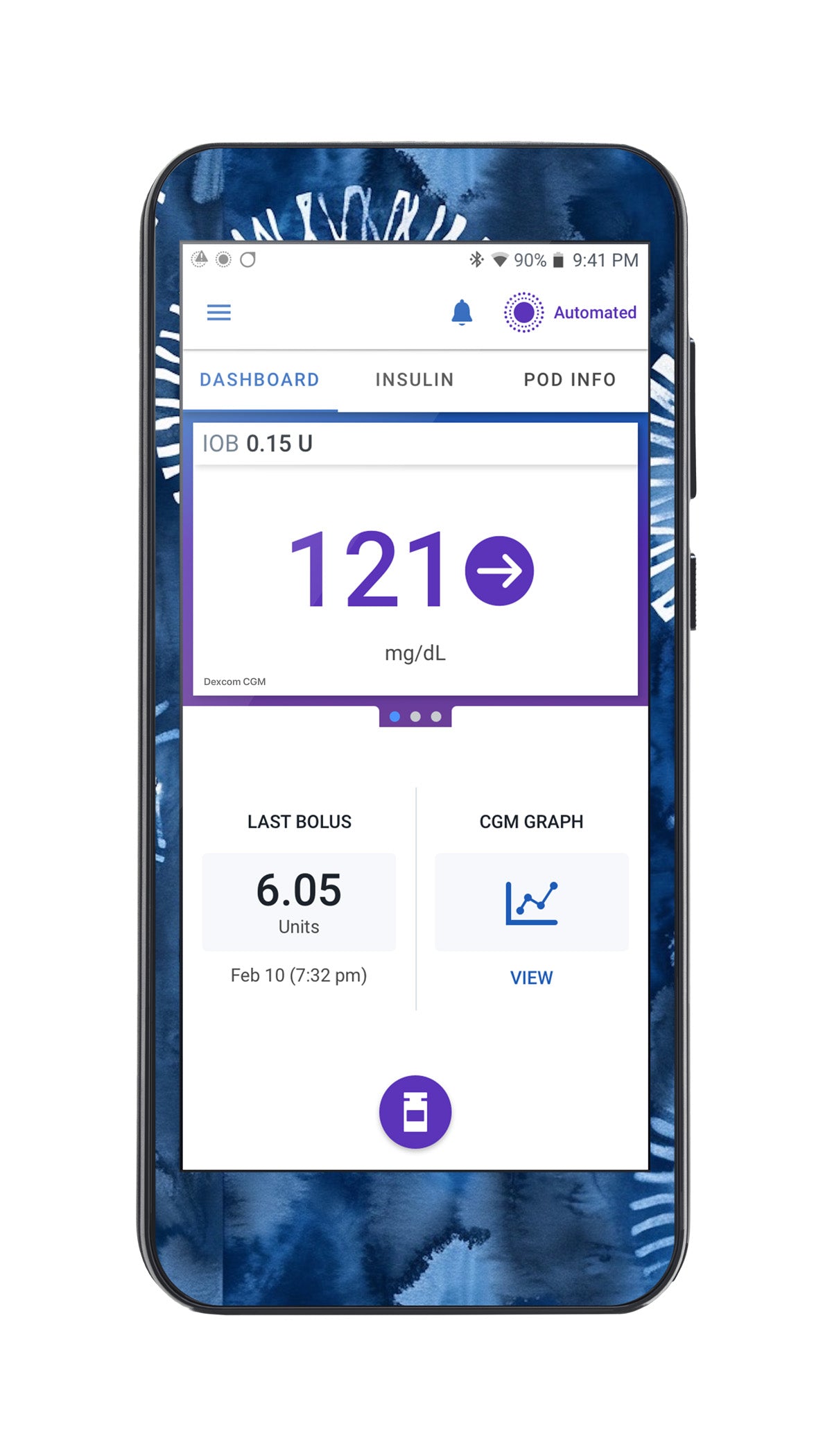 Monochrome Blue Tie Dye Sticker for Omnipod ® 5 Controller – Pump Peelz Monochrome Blue Tie Dye Sticker for Omnipod ® 5 Controller – Pump Peelz