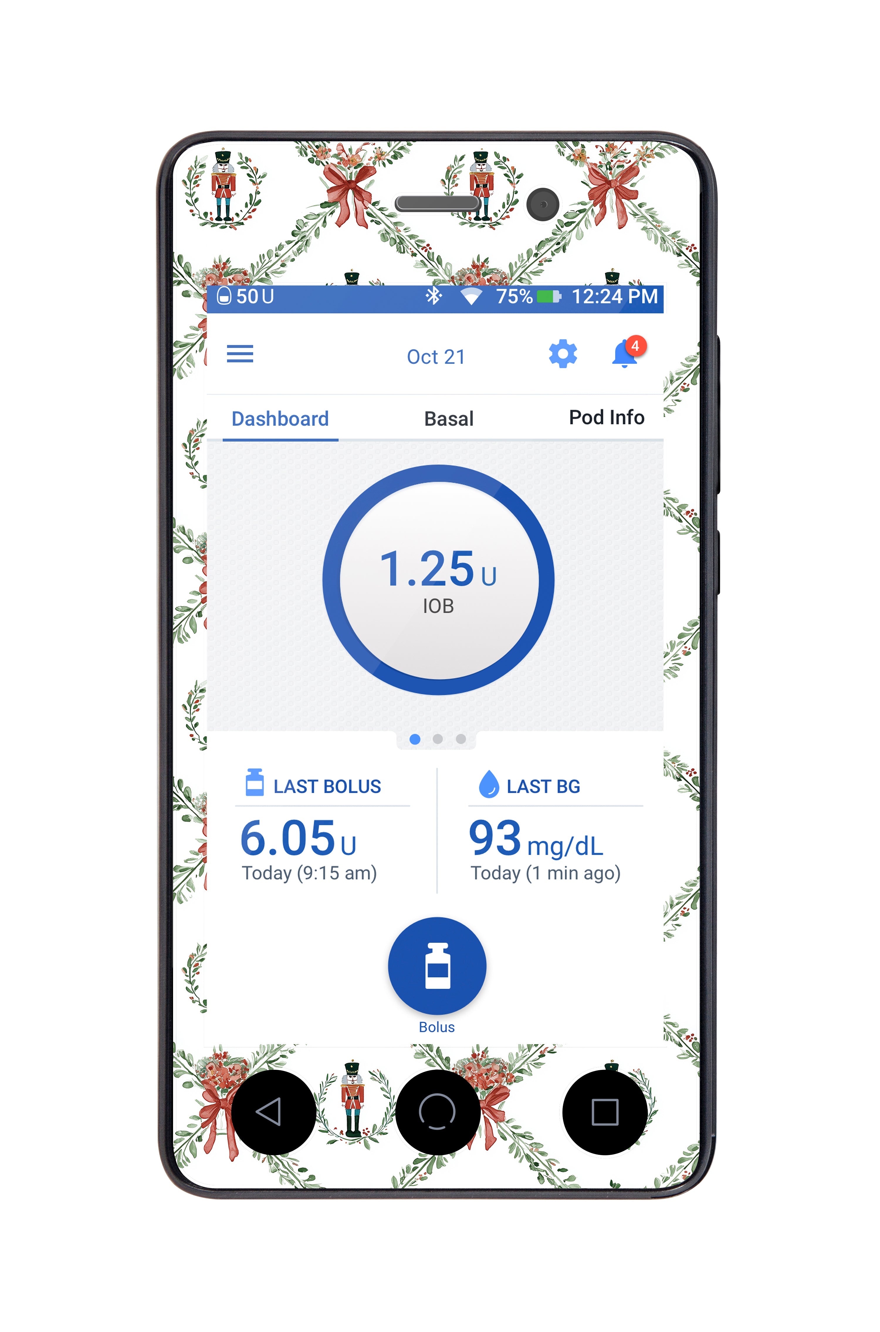 Nutcracker Noel Sticker for Omnipod DASH® PDM – Pump Peelz Nutcracker Noel Sticker for Omnipod DASH® PDM – Pump Peelz