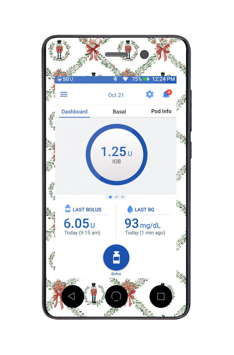 Nutcracker Noel Sticker for Omnipod DASH® PDM – Pump Peelz Nutcracker Noel Sticker for Omnipod DASH® PDM – Pump Peelz