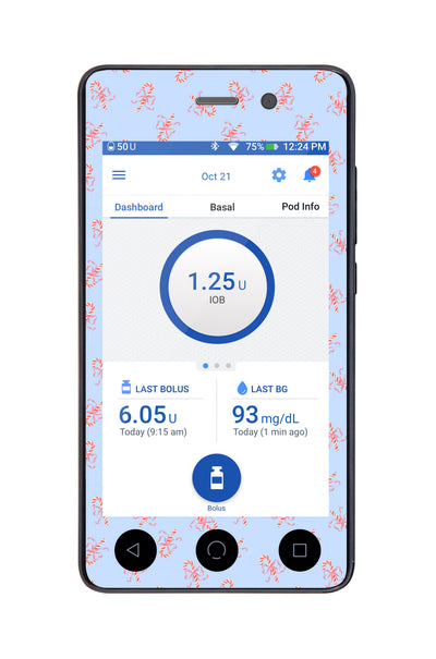 Candy Cane Lane Sticker for Omnipod DASH® PDM – Pump Peelz Candy Cane Lane Sticker for Omnipod DASH® PDM – Pump Peelz