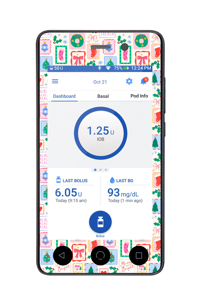 Holiday Greetings Sticker for Omnipod DASH® PDM – Pump Peelz Holiday Greetings Sticker for Omnipod DASH® PDM – Pump Peelz