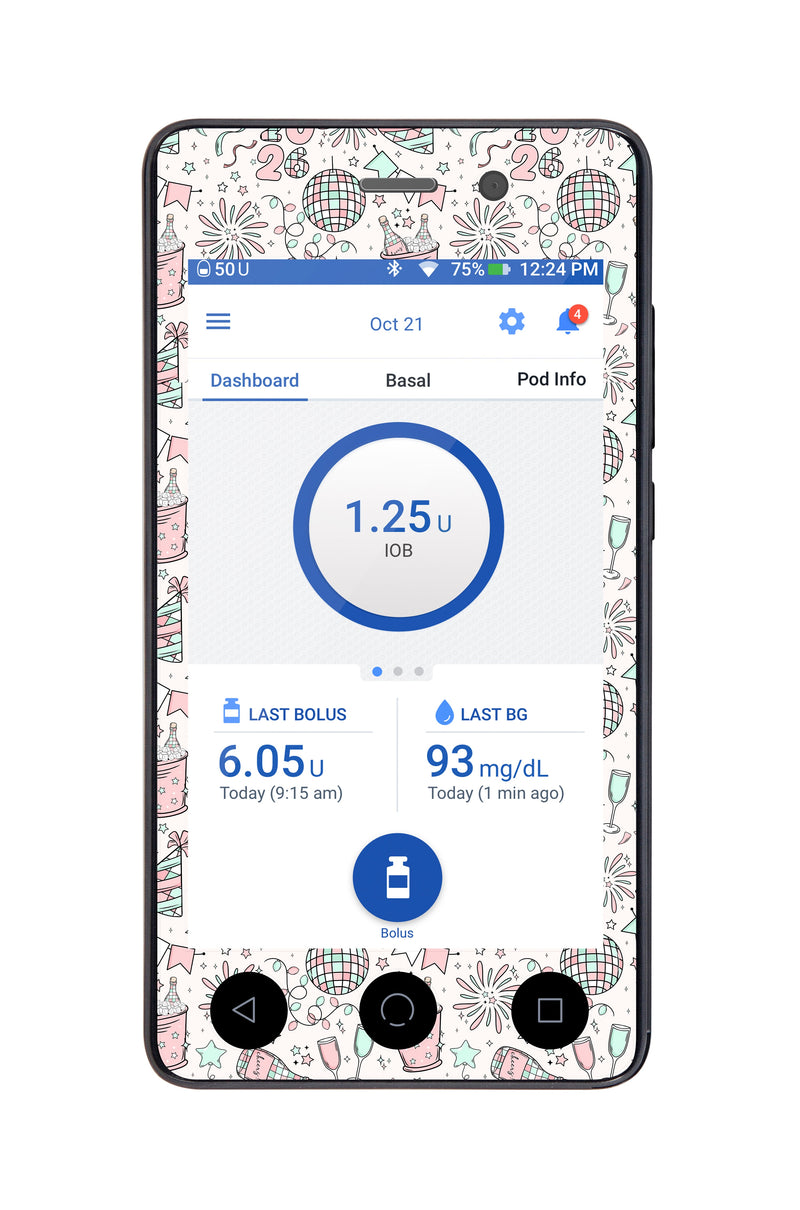 Cheers to '26 Sticker for Omnipod DASH® PDM – Pump Peelz Cheers to '26 Sticker for Omnipod DASH® PDM – Pump Peelz