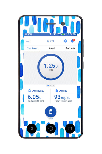 Level Lines Sticker for Omnipod DASH® PDM – Pump Peelz Level Lines Sticker for Omnipod DASH® PDM – Pump Peelz