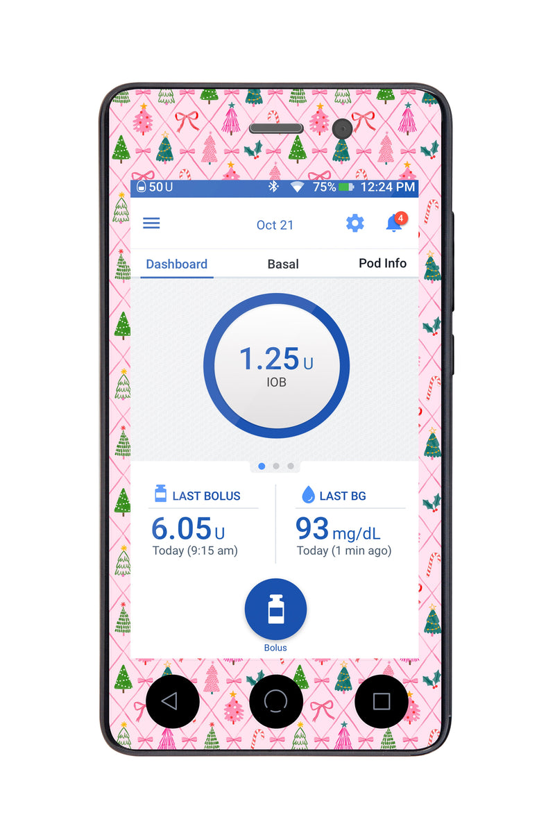 Coquette Christmas Sticker for Omnipod DASH® PDM – Pump Peelz Coquette Christmas Sticker for Omnipod DASH® PDM – Pump Peelz