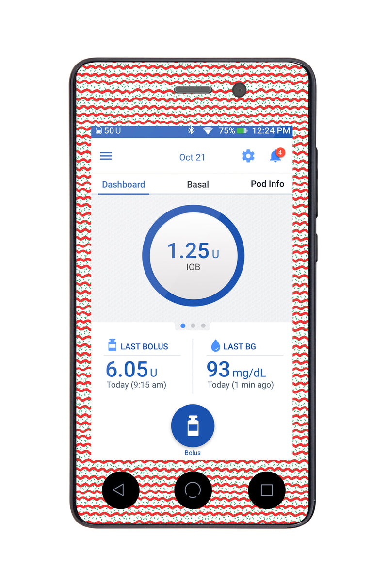 Christmas Icing Sticker for Omnipod DASH® PDM – Pump Peelz Christmas Icing Sticker for Omnipod DASH® PDM – Pump Peelz