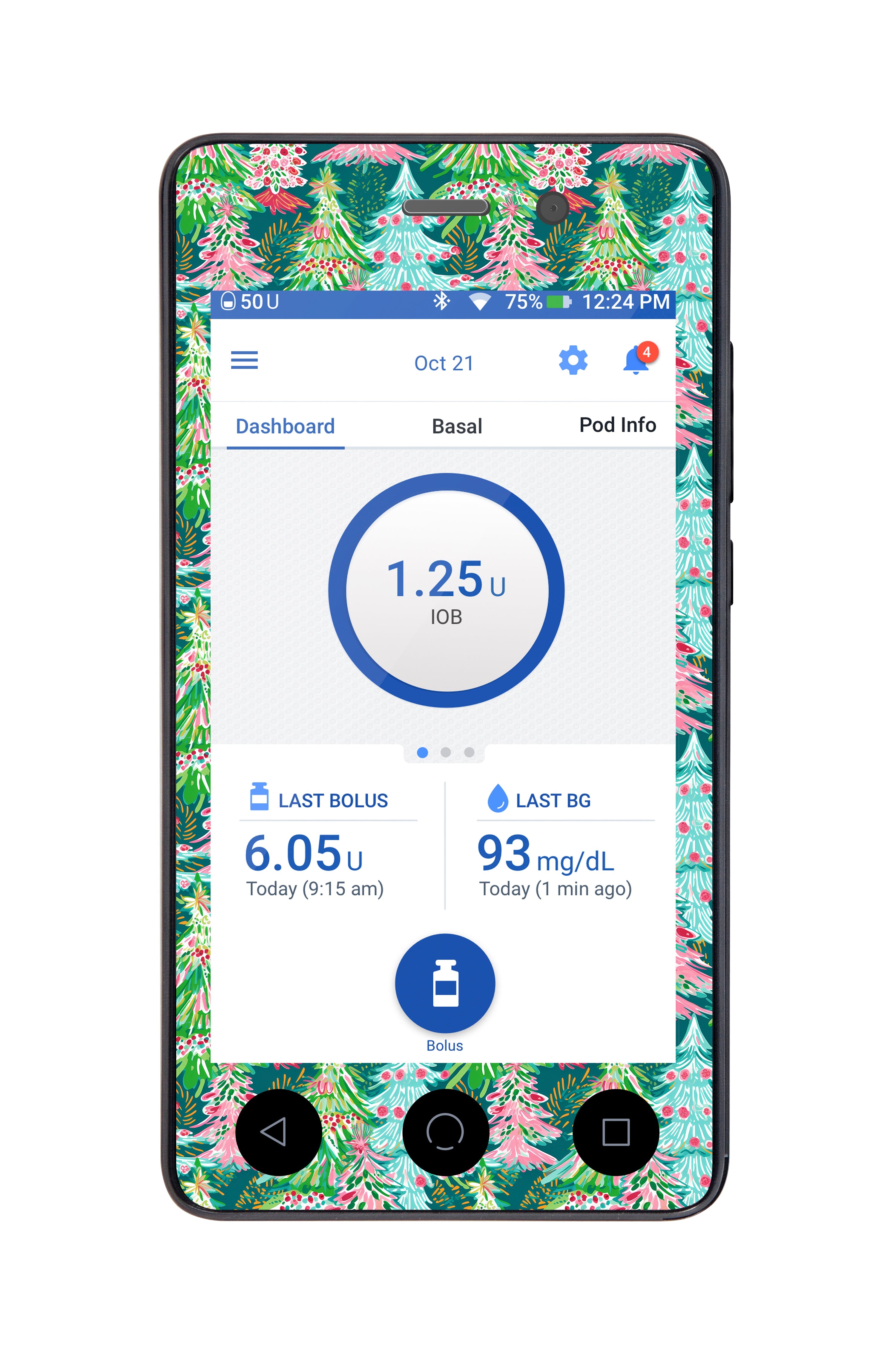 Festive Forest Sticker for Omnipod DASH® PDM – Pump Peelz Festive Forest Sticker for Omnipod DASH® PDM – Pump Peelz
