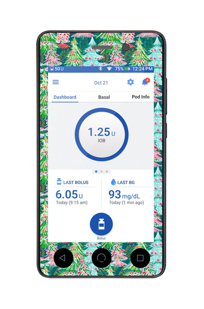 Festive Forest Sticker for Omnipod DASH® PDM – Pump Peelz Festive Forest Sticker for Omnipod DASH® PDM – Pump Peelz