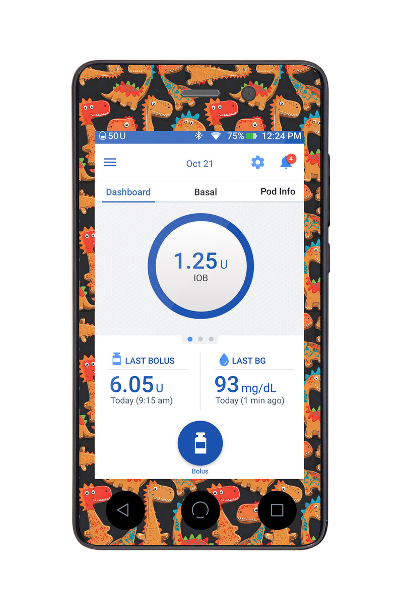 Jurassic Gingerbread Sticker for Omnipod DASH® PDM – Pump Peelz Jurassic Gingerbread Sticker for Omnipod DASH® PDM – Pump Peelz