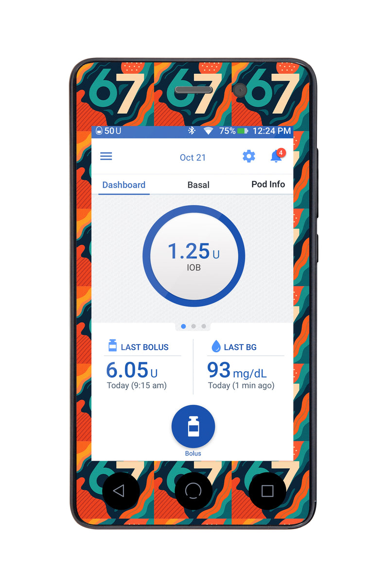 6/7 Sticker for Omnipod DASH® PDM – Pump Peelz 6/7 Sticker for Omnipod DASH® PDM – Pump Peelz