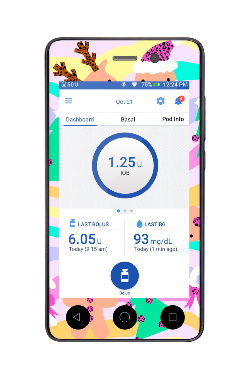 Christmas Pastel Sticker for Omnipod DASH® PDM – Pump Peelz Christmas Pastel Sticker for Omnipod DASH® PDM – Pump Peelz