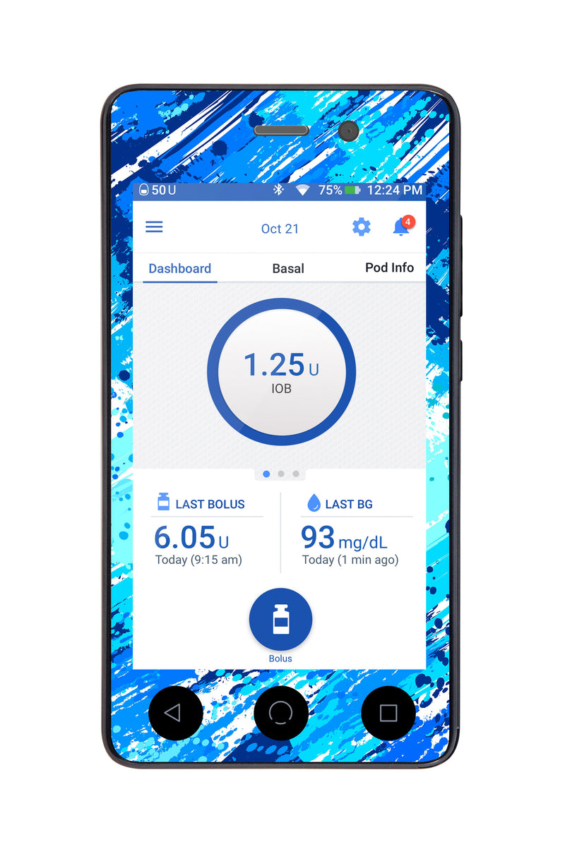 Beta Blue Sticker Sticker for Omnipod DASH® PDM – Pump Peelz Beta Blue Sticker Sticker for Omnipod DASH® PDM – Pump Peelz