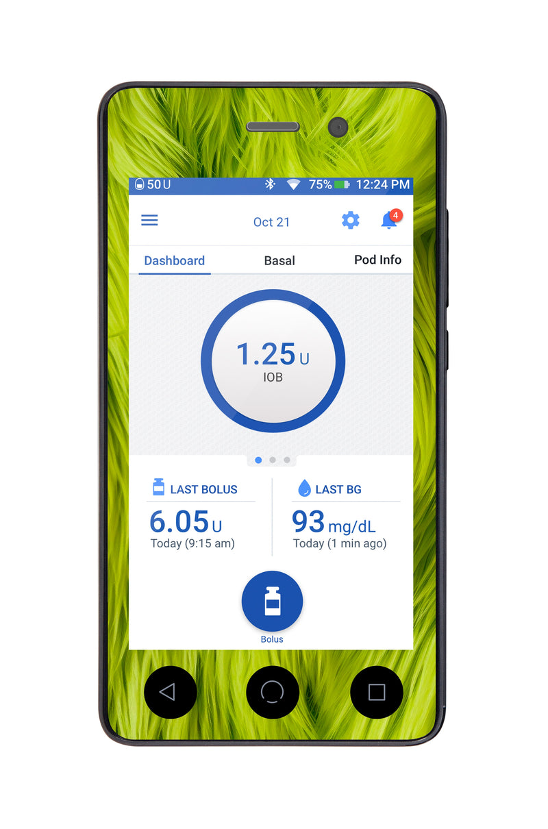 Green Fur Sticker for Omnipod DASH® PDM – Pump Peelz Green Fur Sticker for Omnipod DASH® PDM – Pump Peelz