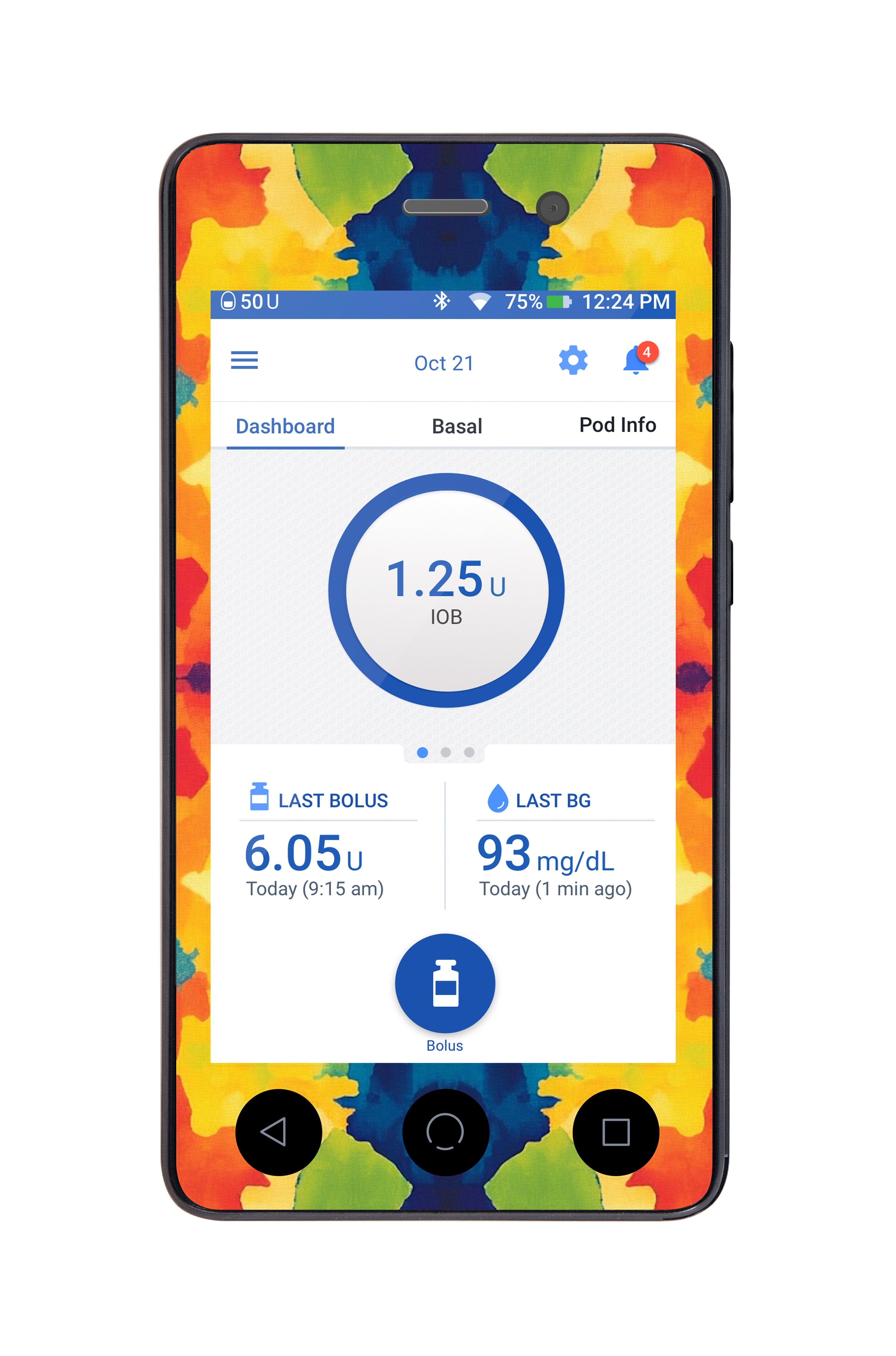 Bright Tie Dye Sticker for Omnipod DASH ® PDM – Pump Peelz Bright Tie Dye Sticker for Omnipod DASH ® PDM – Pump Peelz