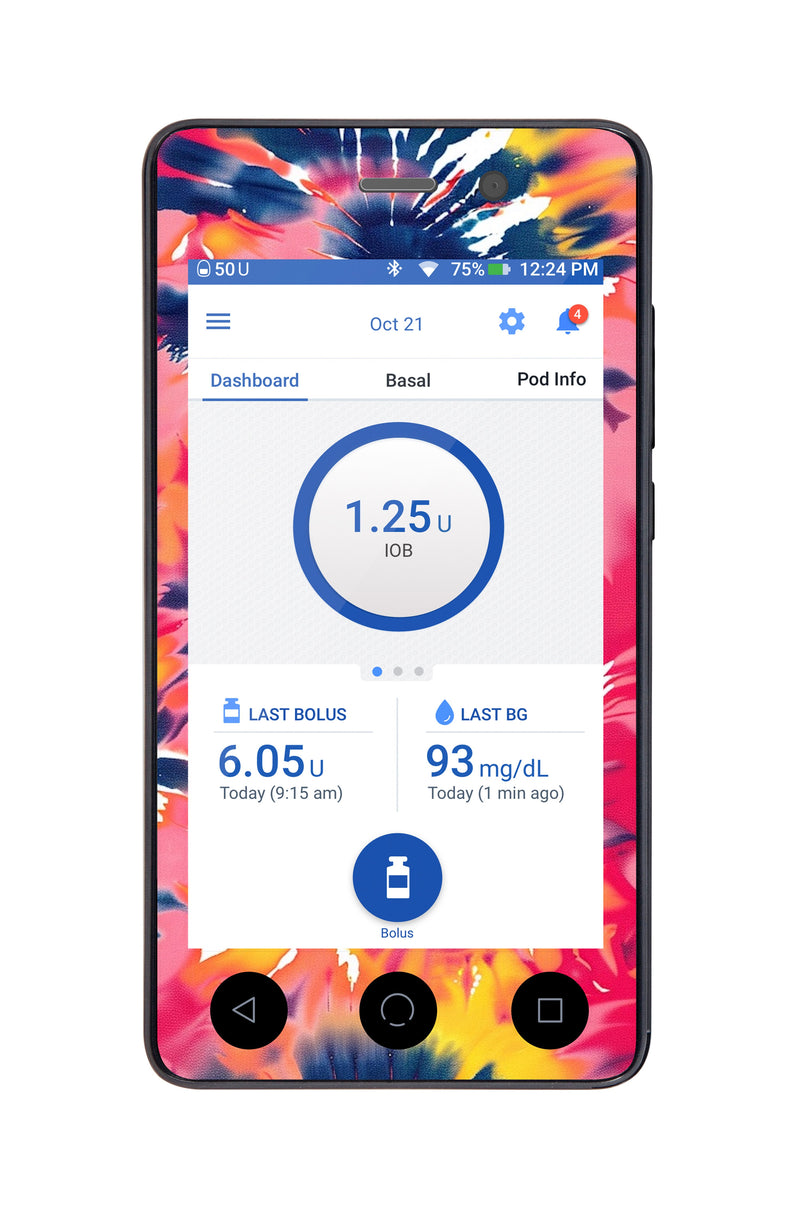 Summer Tie Dye Sticker for Omnipod DASH ® PDM – Pump Peelz Summer Tie Dye Sticker for Omnipod DASH ® PDM – Pump Peelz