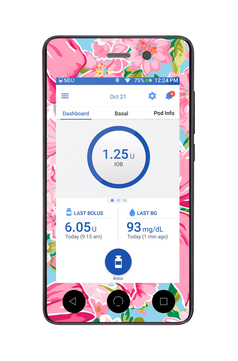 Blossom Bows Sticker for Omnipod DASH ® PDM – Pump Peelz Blossom Bows Sticker for Omnipod DASH ® PDM – Pump Peelz