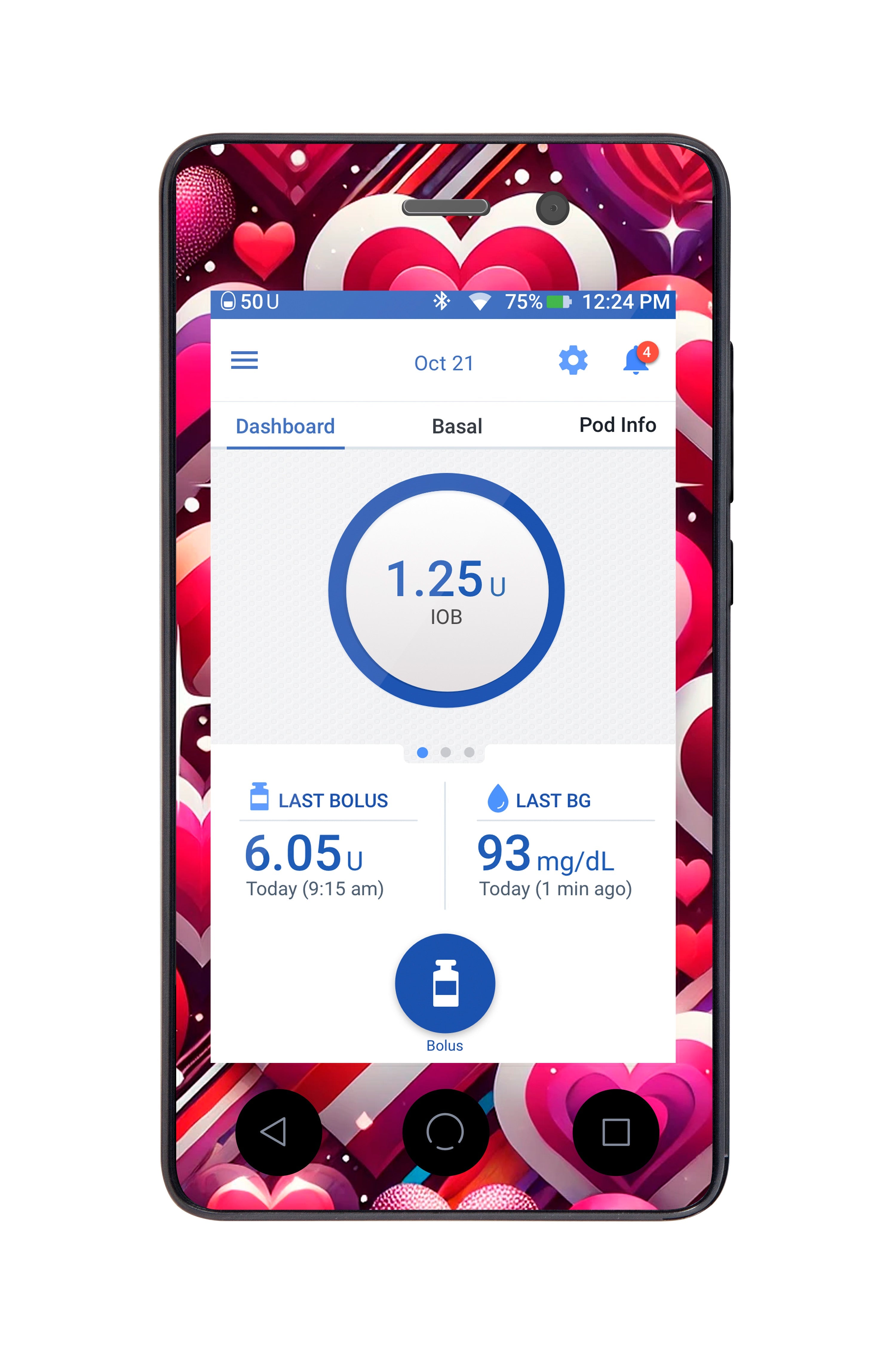 Sparkly Hearts Sticker for Omnipod DASH ® PDM – Pump Peelz Sparkly Hearts Sticker for Omnipod DASH ® PDM – Pump Peelz
