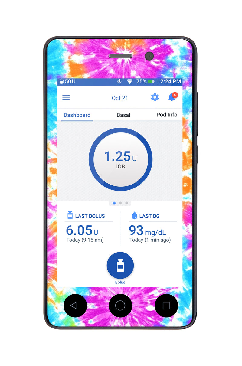 Neon Tie Dye Sticker for Omnipod DASH ® PDM – Pump Peelz Neon Tie Dye Sticker for Omnipod DASH ® PDM – Pump Peelz