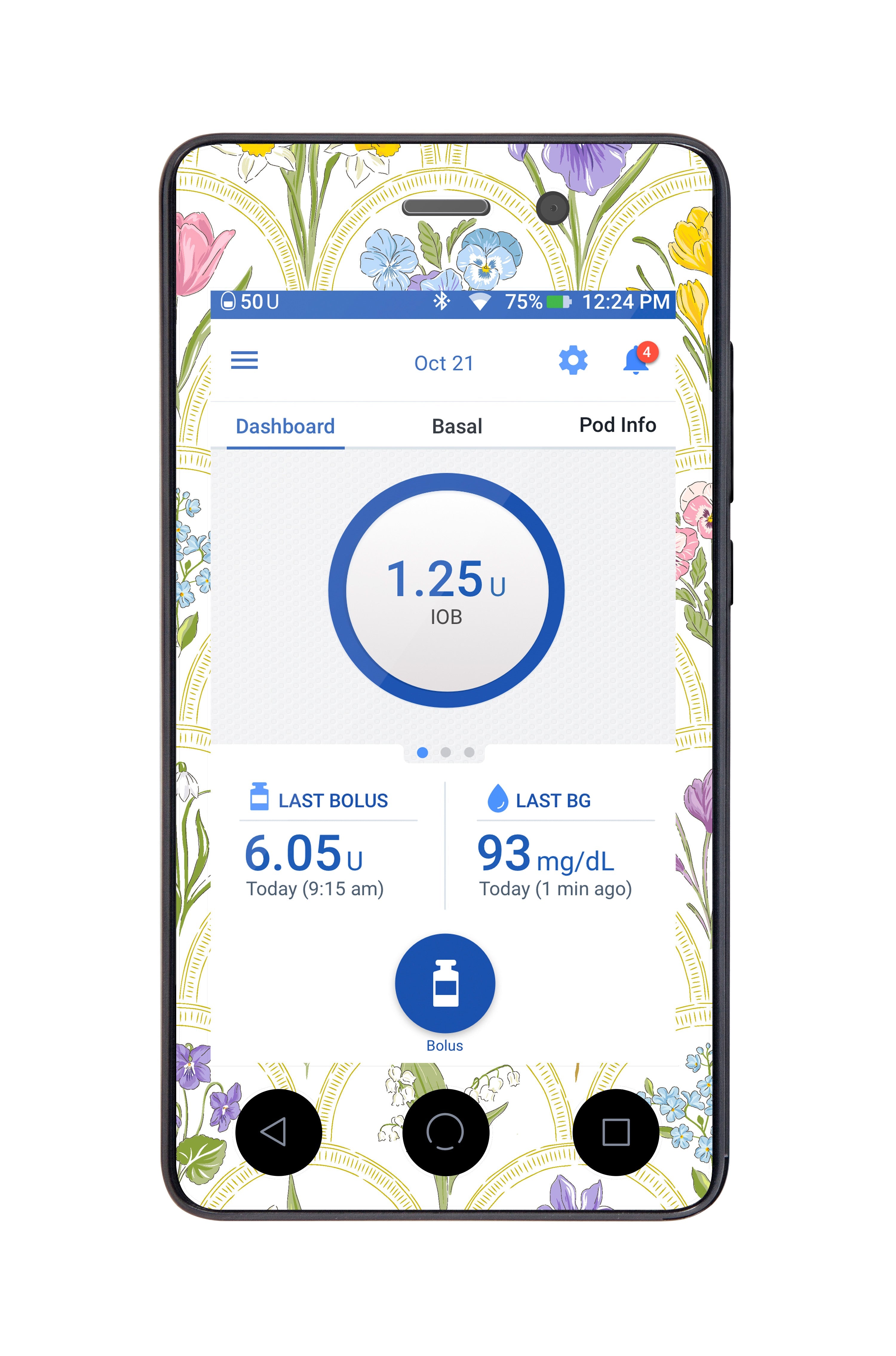 Garden Arches Sticker for Omnipod DASH ® PDM – Pump Peelz Garden Arches Sticker for Omnipod DASH ® PDM – Pump Peelz