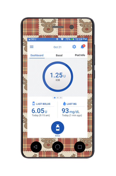 Rustic Reindeer Sticker for Omnipod DASH® PDM – Pump Peelz Rustic Reindeer Sticker for Omnipod DASH® PDM – Pump Peelz