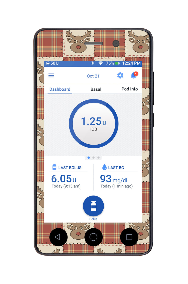 Rustic Reindeer Sticker for Omnipod DASH® PDM – Pump Peelz Rustic Reindeer Sticker for Omnipod DASH® PDM – Pump Peelz