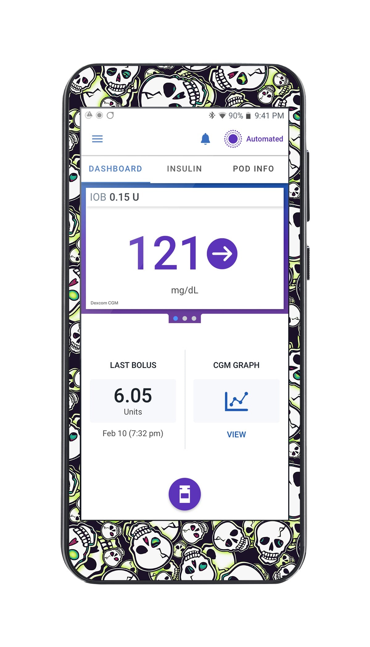 Bone Glow Sticker for Omnipod® 5 Controller – Pump Peelz Bone Glow Sticker for Omnipod® 5 Controller – Pump Peelz