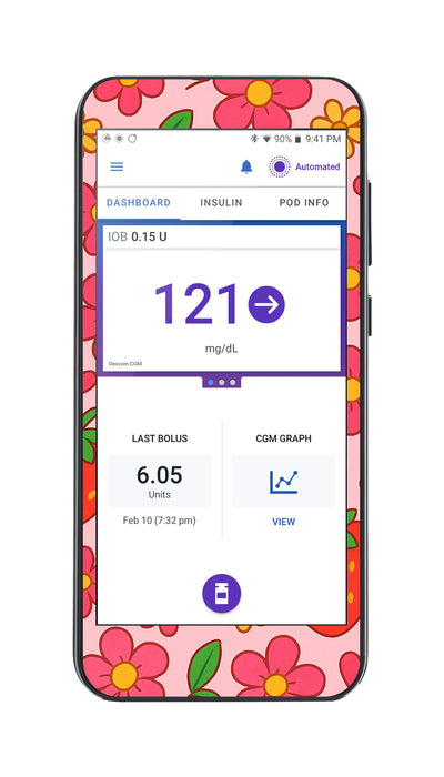 Strawberry Garden Sticker for Omnipod® 5 Controller – Pump Peelz Strawberry Garden Sticker for Omnipod® 5 Controller – Pump Peelz