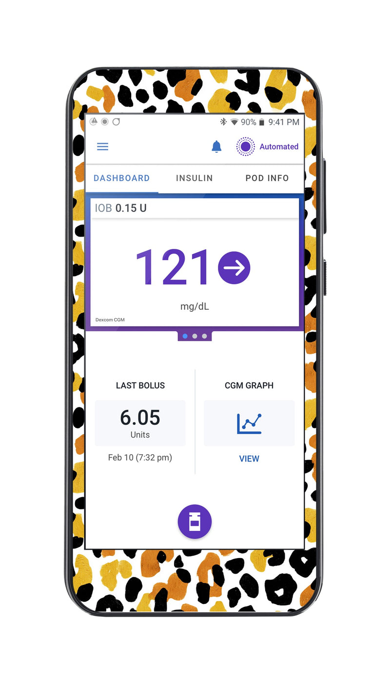 Golden Leopard Sticker for Omnipod® 5 Controller – Pump Peelz Golden Leopard Sticker for Omnipod® 5 Controller – Pump Peelz