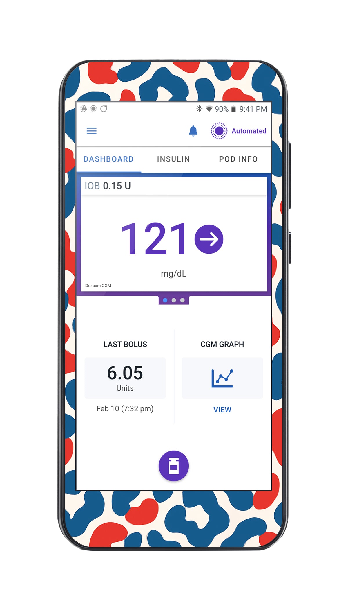 Freedom Fur Sticker for Omnipod® 5 Controller – Pump Peelz Freedom Fur Sticker for Omnipod® 5 Controller – Pump Peelz