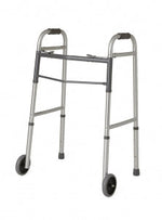 Medline Two-Button Folding Walkers with 5" Wheels Medline Two-Button Folding Walkers with 5" Wheels