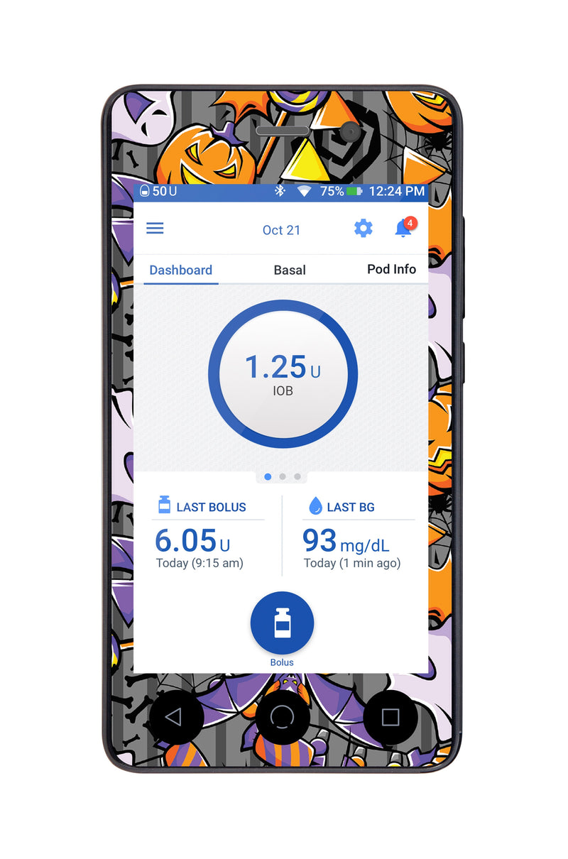 Party Halloween Sticker for Omnipod DASH® PDM – Pump Peelz Party Halloween Sticker for Omnipod DASH® PDM – Pump Peelz
