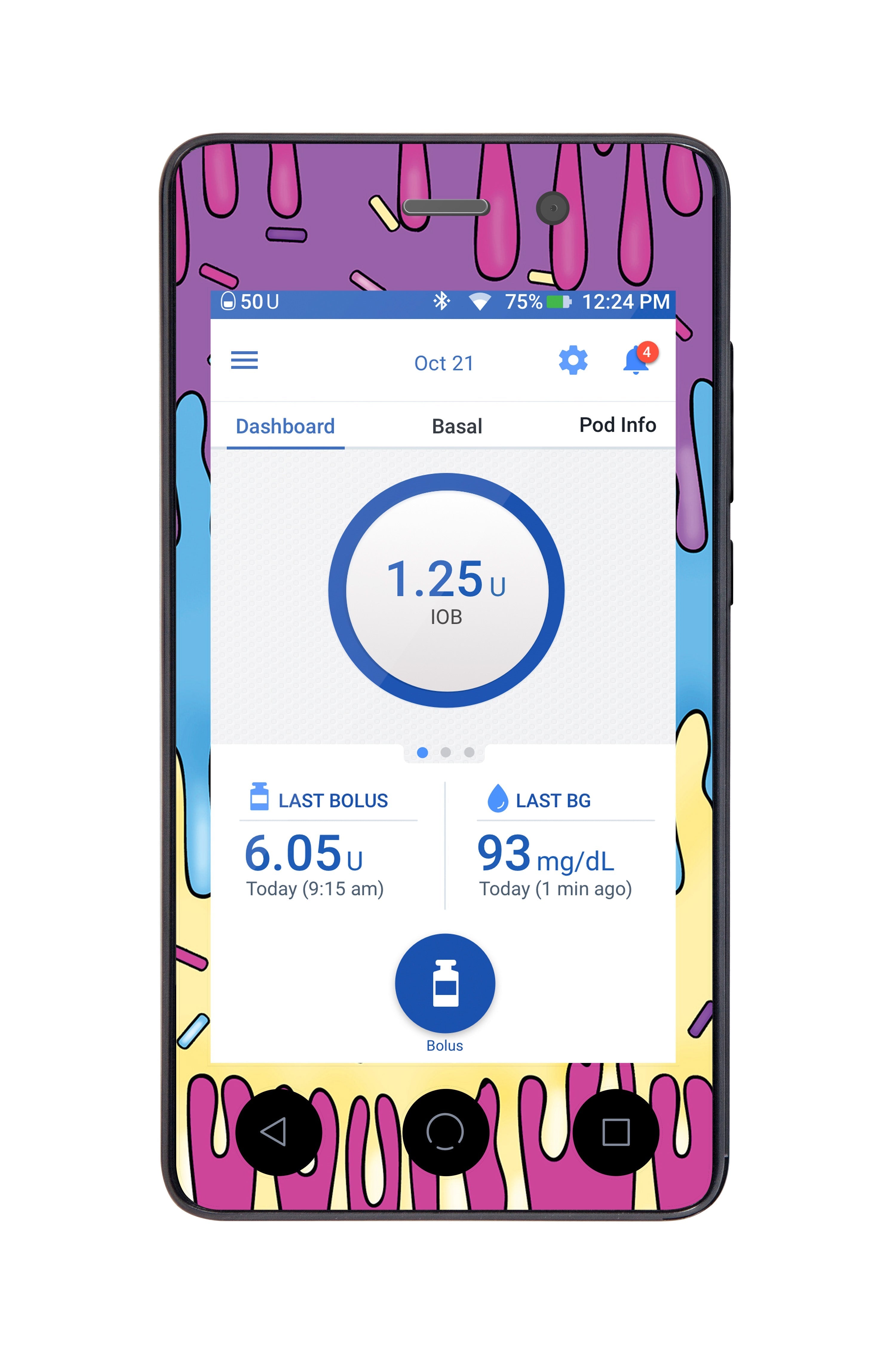 Party Slime Sticker for Omnipod DASH® PDM – Pump Peelz Party Slime Sticker for Omnipod DASH® PDM – Pump Peelz