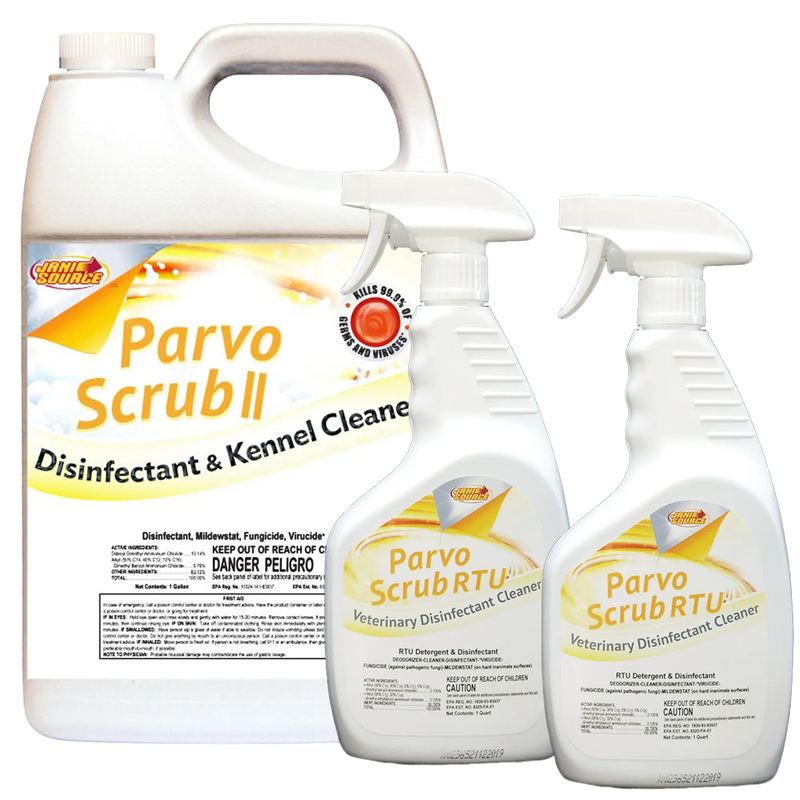 ParvoScrub II – EPA-Registered Super Concentrate Disinfectant for Kennels & Veterinary Use (1 Gal) ParvoScrub II – EPA-Registered Super Concentrate Disinfectant for Kennels & Veterinary Use (1 Gal)