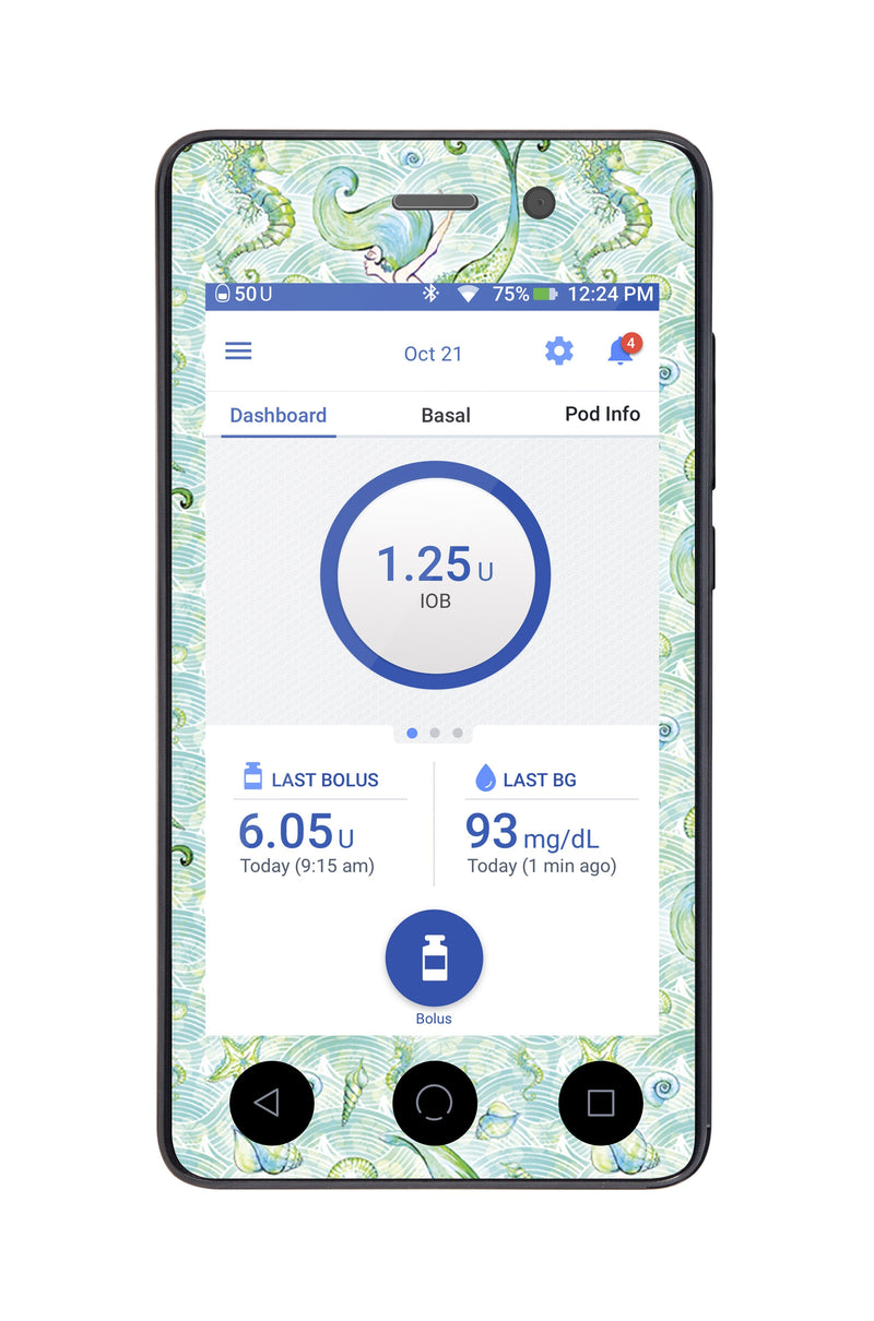 Pastel Mermaids Sticker for Omnipod DASH® PDM – Pump Peelz Pastel Mermaids Sticker for Omnipod DASH® PDM – Pump Peelz