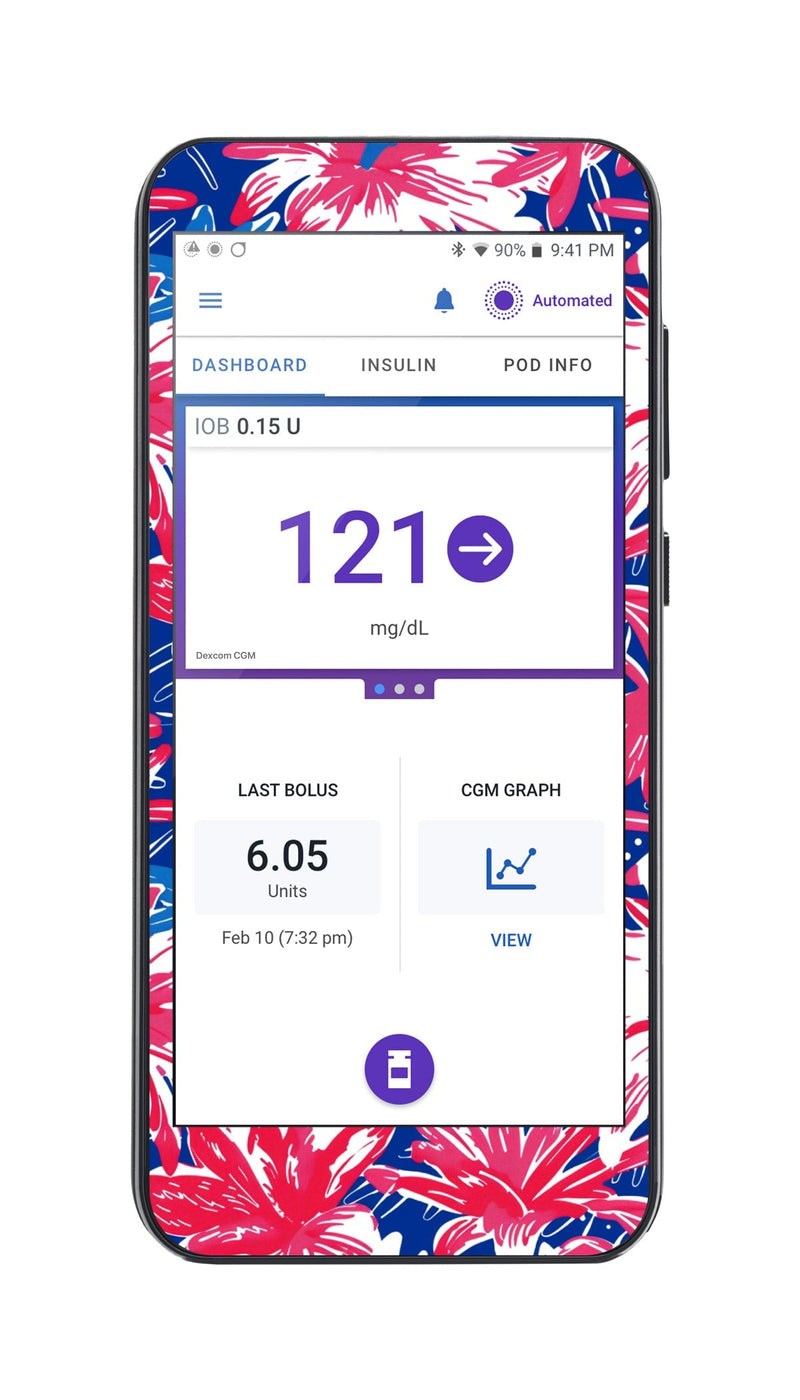Patriotic Flowers Sticker for Omnipod® 5 Controller – Pump Peelz Patriotic Flowers Sticker for Omnipod® 5 Controller – Pump Peelz