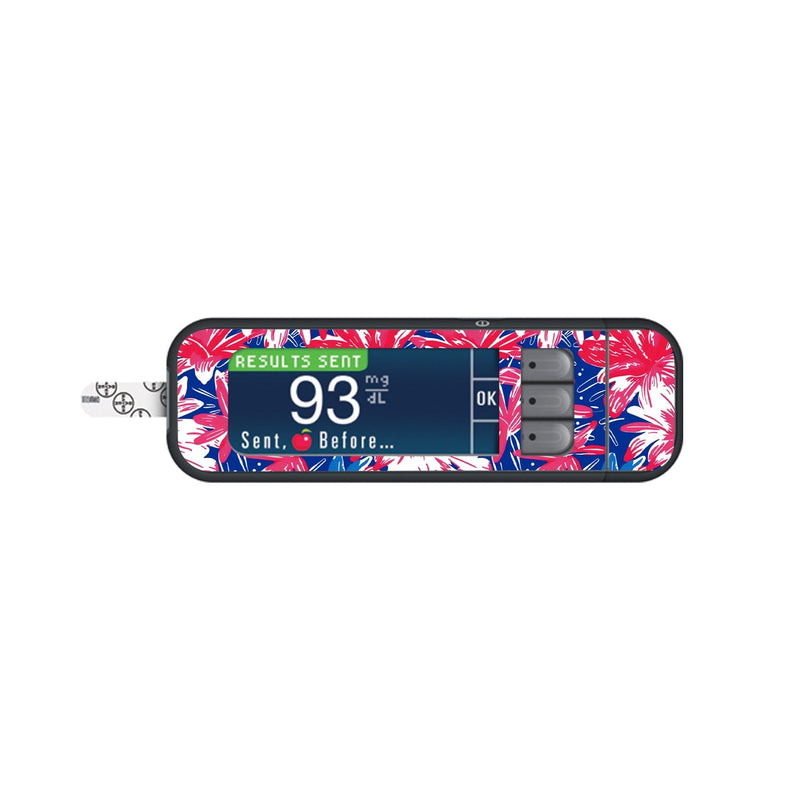 Patriotic Flowers for Bayer Contour Next Glucometer Patriotic Flowers for Bayer Contour Next Glucometer