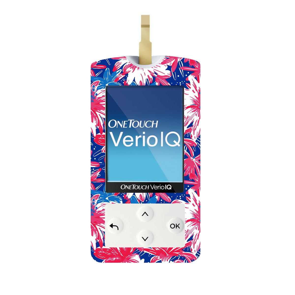 Patriotic Flowers for OneTouch Verio IQ Glucometer Patriotic Flowers for OneTouch Verio IQ Glucometer