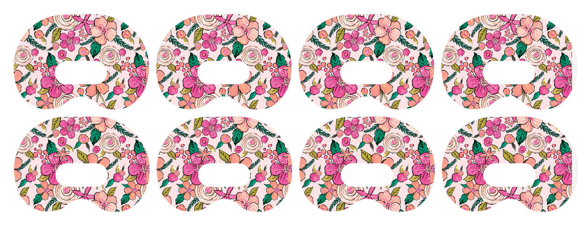 Peach Floral Medtronic Guardian Connect Patch Tape - Pump Peelz Peach Floral Medtronic Guardian Connect Patch Tape - Pump Peelz