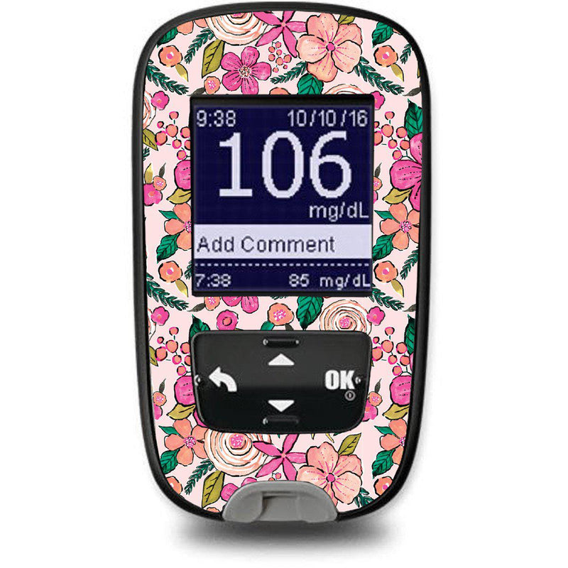 Peach Floral Sticker for the Accu-Chek Guide Glucometer Peach Floral Sticker for the Accu-Chek Guide Glucometer